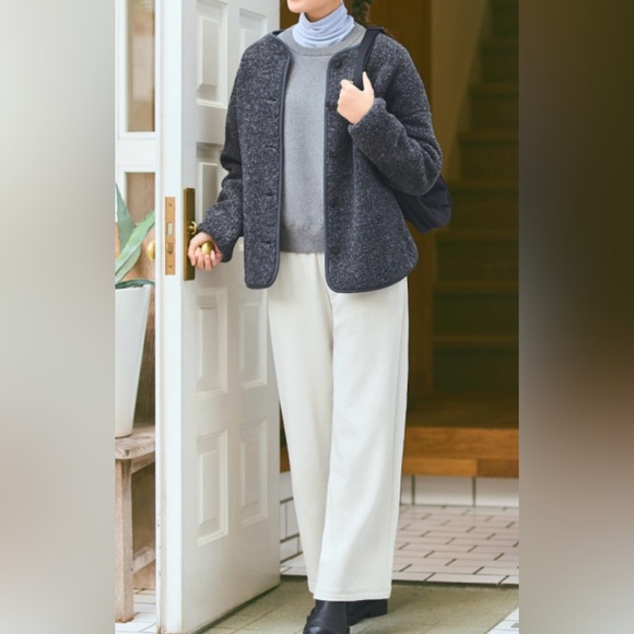 Uniqlo Pile Lined Fleece Relaxed Cardigan - Picture 2 of 3